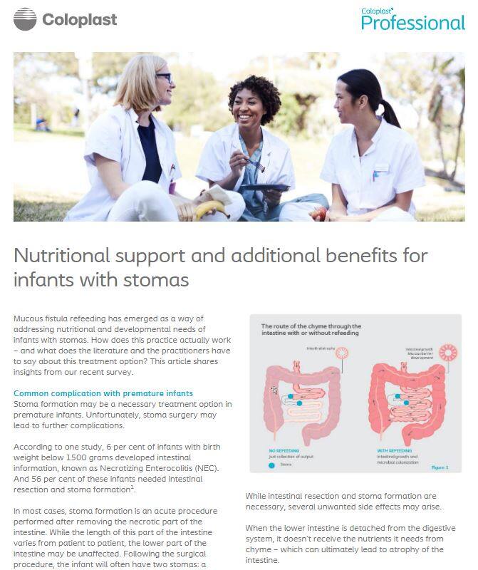 Voedingsondersteuning en andere voordelen voor baby’s met stoma’s